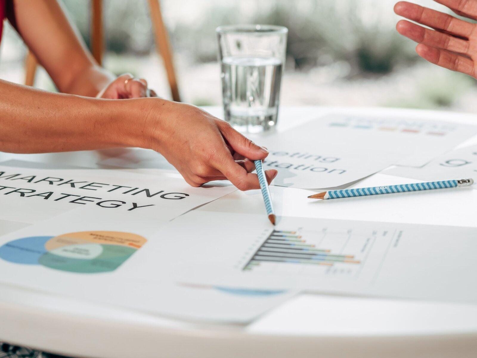 Marketing team reviewing campaign results
